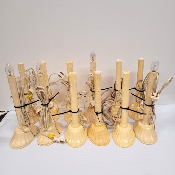 Christmas Candoliers Plastic Single Drip Window Candle Lights Lot Of 12 Work - Picture 1 of 6